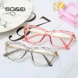 SO & EI ретро в форме кошачьих глаз прозрачные многоцветные хрустальные женские очки рамка может быть оснащена близорукостью мужские очки