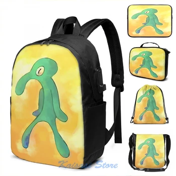 

Funny Graphic print Bold And Brash Squidward Painting USB Charge Backpack men School bags Women bag Travel laptop bag