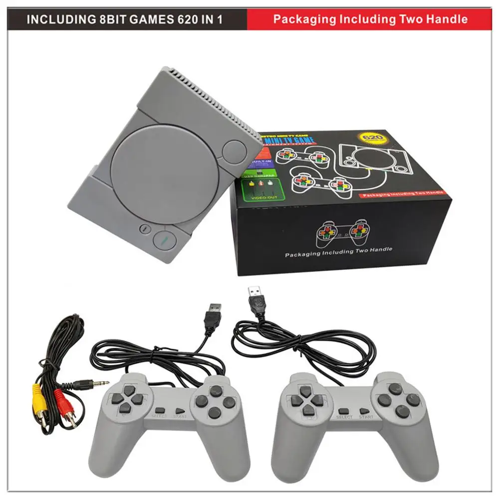 Ретро игровая консоль встроенный 620 Экшн-игры 8 бит PS1 игры семейный Телевизор