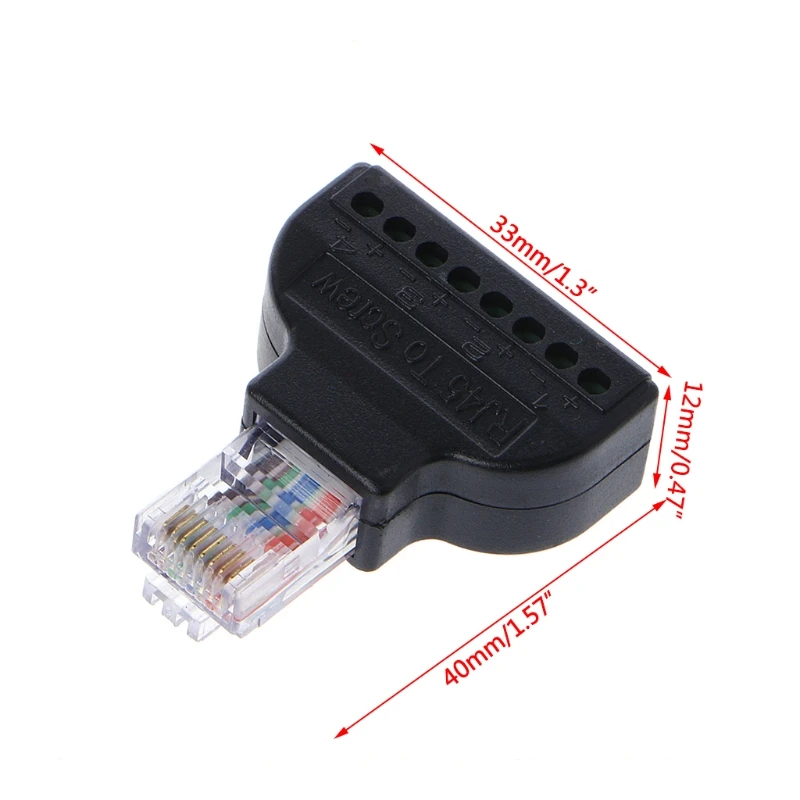 RJ45 Ethernet Male To 8 Pin AV Винтовая клемма адаптер Блок преобразователя Plug CCTV