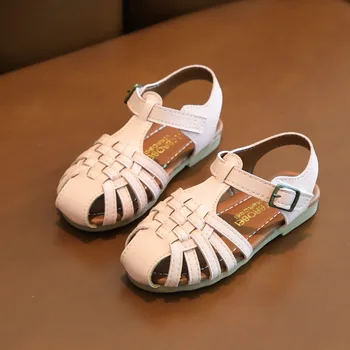 

Girl's Sandals 2020 Summer Kid's Shoes Sweet Flat Heels Non-slip Hollow Sandals Fashion Soft Bottom Princess Shoes D70