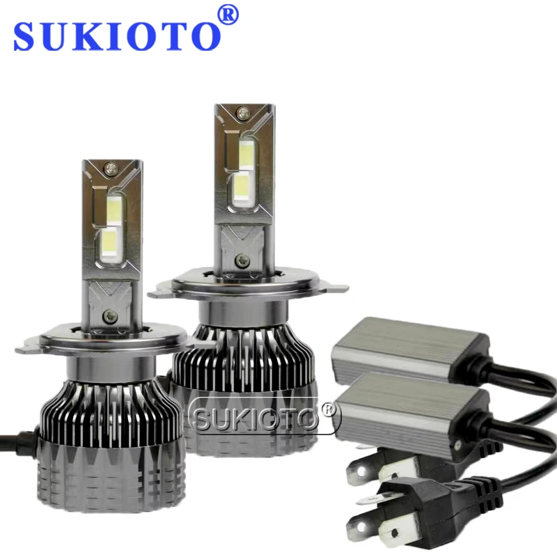 SUKIOTO 1 комплект 130W H7 H4 светодиодные лампы Canbus Светодиодная лампа высокой мощности