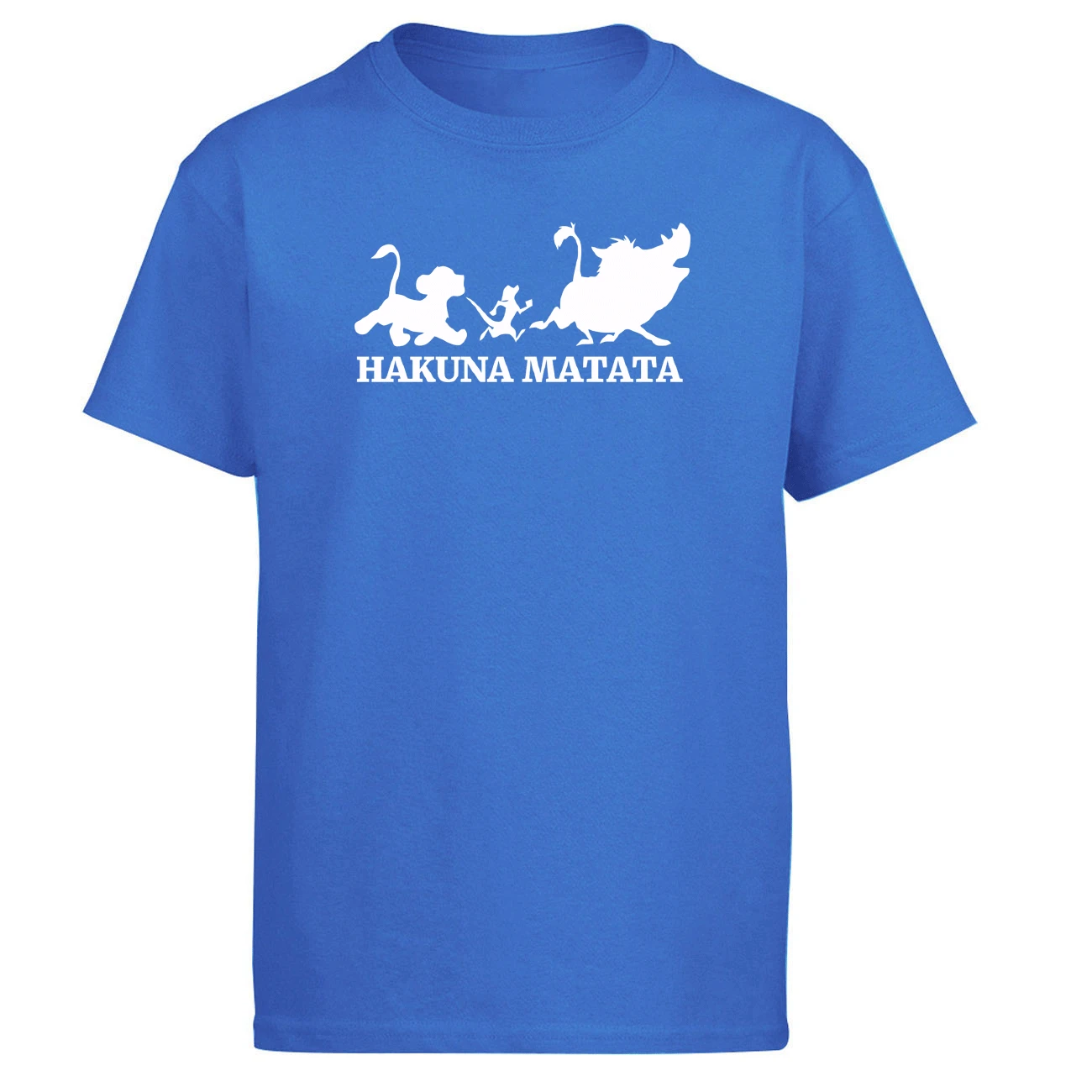 Hakuna Matata Король Лев футболка мужские летние топы Футболка Simba друг Пумба Тимон футболки черный белый серый короткий рукав - Цвет: Blue 5