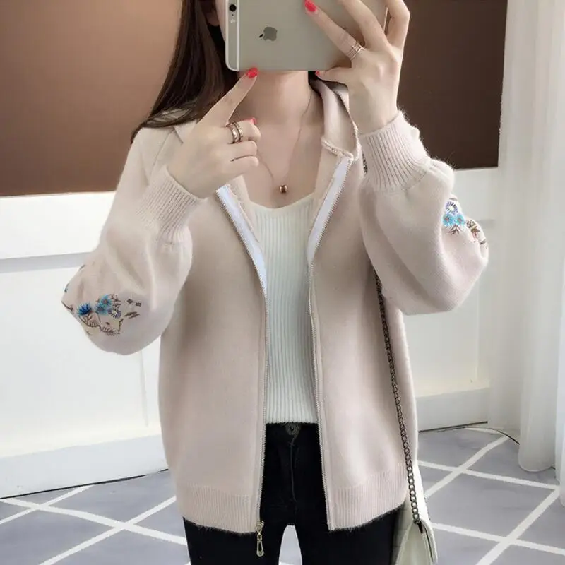 Женский кардиган свободного покроя в стиле Харадзюку с вышивкой осень 2021 |