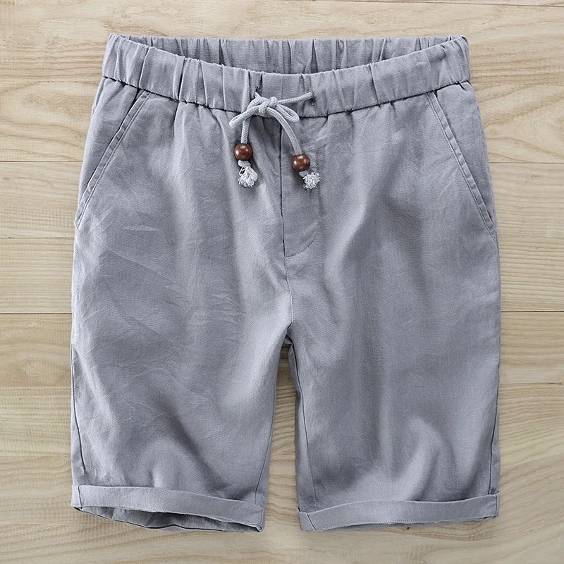 

2018 Summer new linen shorts men brand casual beach Shorts mens solid comfortable soft board short male bermuda masculina 38size