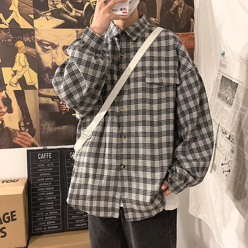 Privathinker Man Spring Summer Plaid Couple Shirts Mans 2020 Korean Long Sleeve Woman Shirts Male Fashion Casual Clothing 2XL Privathinker Man Spring Summer Plaid Couple Shirts Mans 2020 Korean Long Sleeve Woman Shirts Male Fashion Casual Clothing 2XL