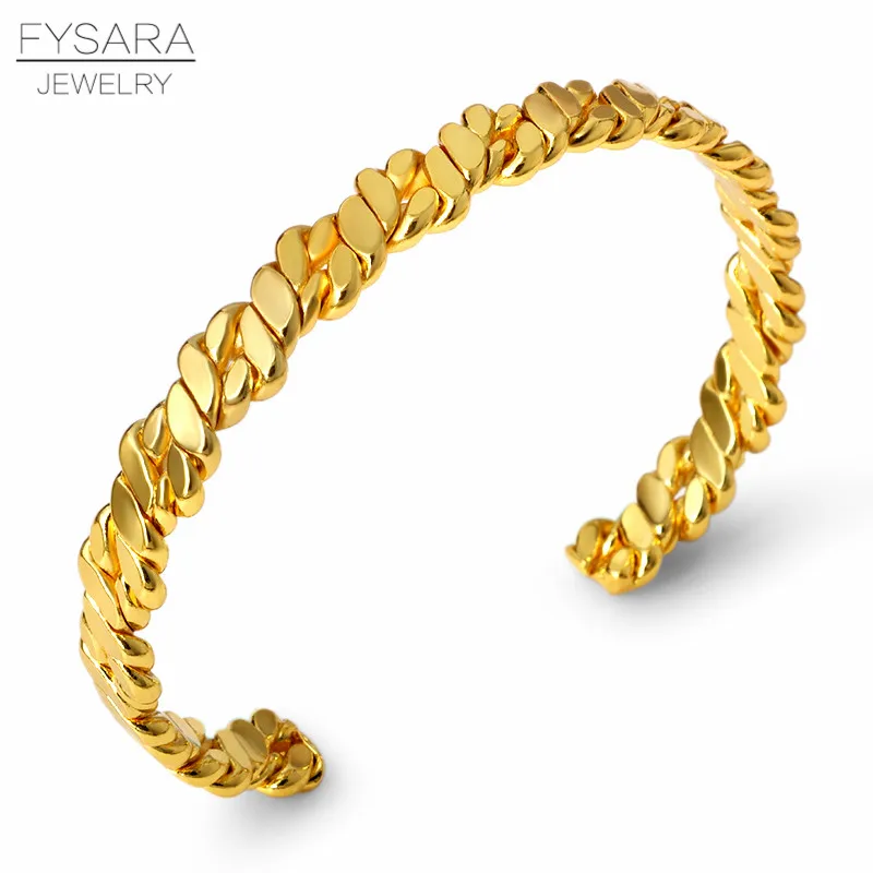 FYSARA, винтажные витые браслеты, дизайн цепи, браслеты для женщин, золотой цвет, регулируемые Открытые Браслеты-манжеты, мужские минималистичные ювелирные изделия