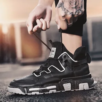 

Men's shoes 2019 autumn and winter new high-top shoes fashion trend student sports running shoes catwalk tide shoes men