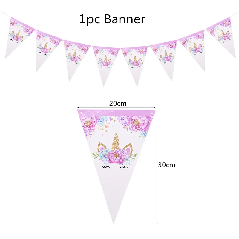 1pc Banner 10 шт./лот, пластиковые подарочные сумки с единорогом, мешок для конфет, фламинго, сумка для детей, подарок на день рождения, подарок на свадьбу - Цвет: 1pc Banner