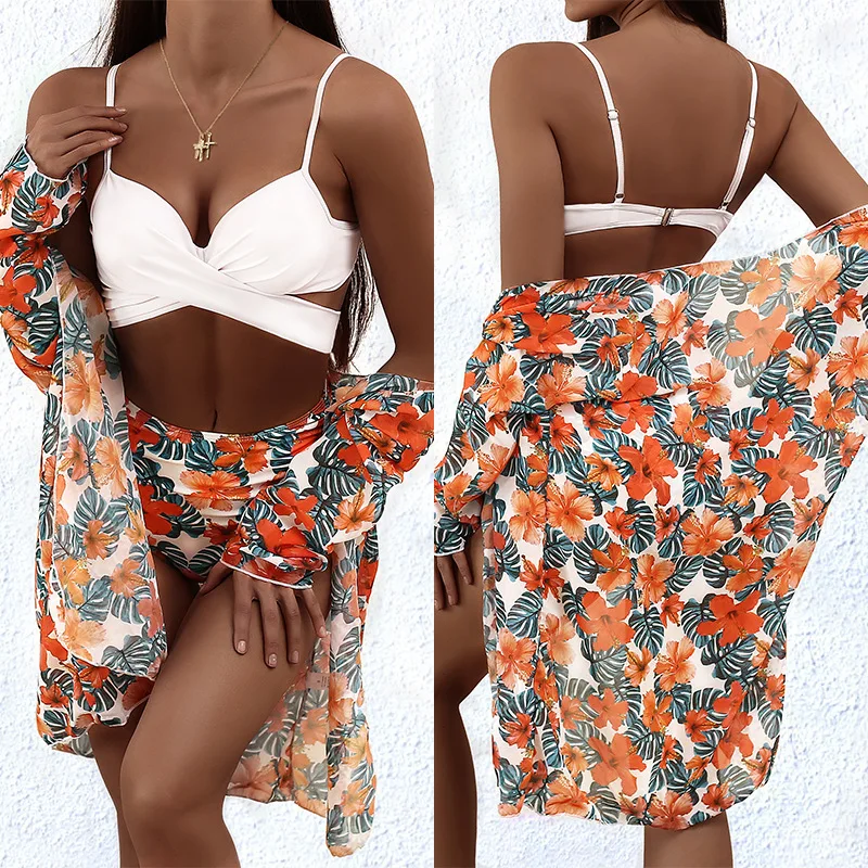 summer-3pcs-swimsuit-cover-up-dress-sexy-flower-print-high-waist-thong-bikini-set-swimsuit-cover-up-cardigan-bathingsuit