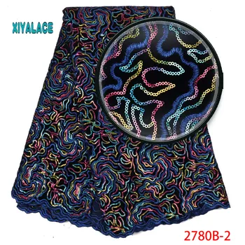 

Hot Velvet Lace Fabric 2019 Nigerian Newest Pattern Embroidery With FlowerAfrican Tulle Lace For Wedding Party Dress YA2780B-2