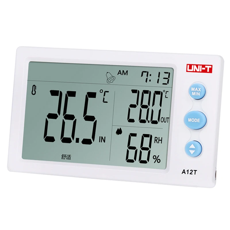 

UNI-T A12T/A13T Indoor Outdoor Digital Thermometer Hygrometer Temperature Humidity Meter with Alarm Clock