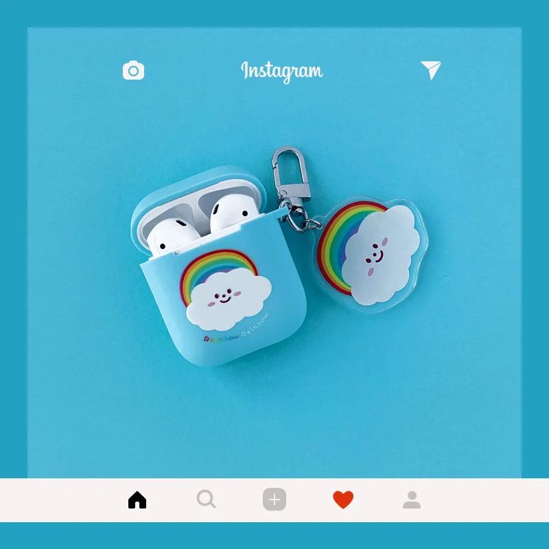 Чехол для наушников с мультяшным кроликом для Airpods 2, силиконовый беспроводной Bluetooth чехол для наушников с милыми фруктами, защитный чехол для ключей