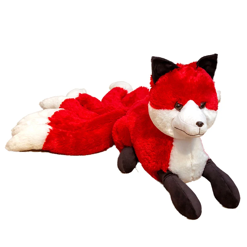 thumbnail image 1 of 1 pieza de peluche de zorro blanco de nueve colas de simulación, juguete de peluche de zorro de alta calidad, regalo de cumpleaños Gumiho, juguete para decoración del hogar, juguete para niños, 1 of 4