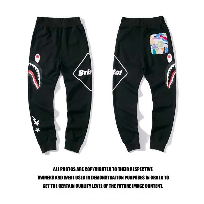 

19ss European And American Streets Joint-Color Pocket Shark Trousers Thin Casual Sweatpants Fashion