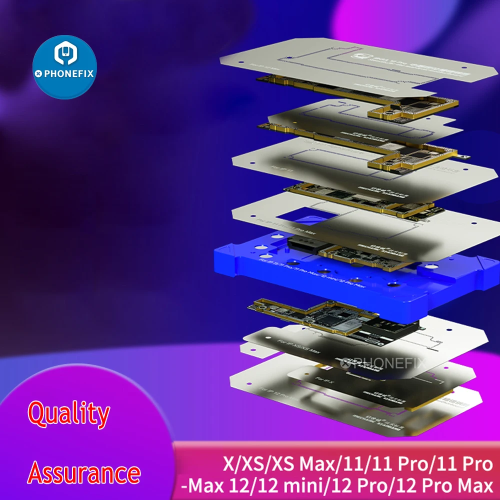 

MECHANIC iBGA 10 In 1 BGA Reballing Fixture Mainboard Double Side Magnetic Tin Planting Positioning for IPX XSMAX 11 12PRO MAX