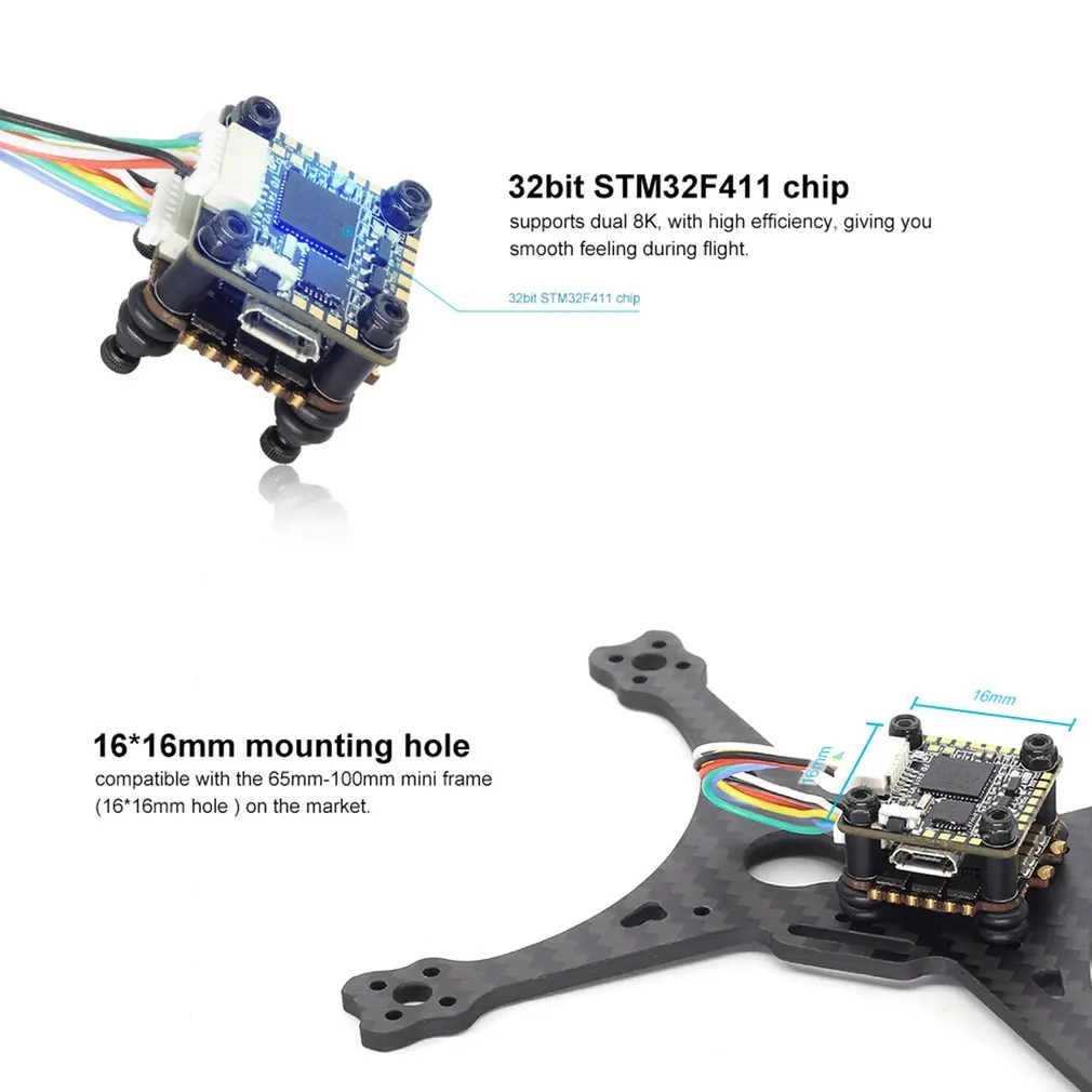 HGLRC FD413 стек Fly Tower 16x16 2-4S Контроллер полета 13A BLS 4 в 1 ESC для RC Дрон FPV гоночные Запчасти Аксессуары
