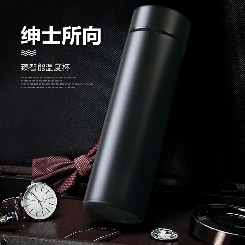 

Business Tumbler LED Smart Temperature Measurement 304 Stainless Steel Touch Display Temperature Glass COUPLE'S Cups Gift