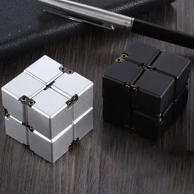New 2022 Magic Cube Aluminium Cube Toys Premium Metal Deformation Magical Anti-stress relief Cube Stress Reliever for Anxiety 2