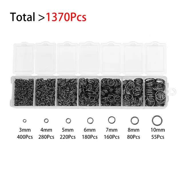 Alloy Accessories Jewelry Findings Set Repair Tools Lobster Clasp Open Jump Rings Earring Hooks for DIY Jewelry Making Supplies Gun Black