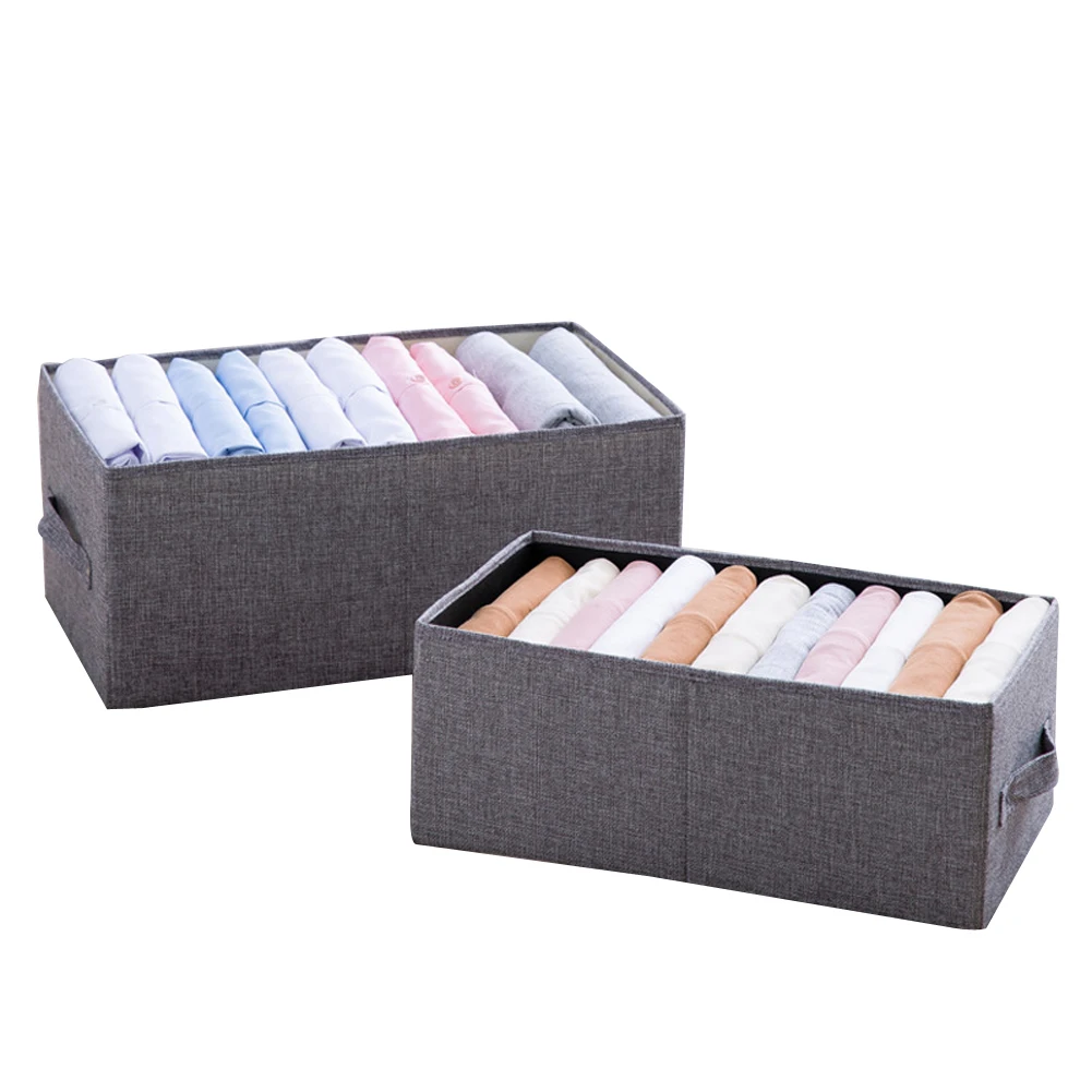 

Faroot 2020 Home Storage Basket, Cloth Box, Side Handle Sorting Stand Large Capacity Foldable Holder with Lid