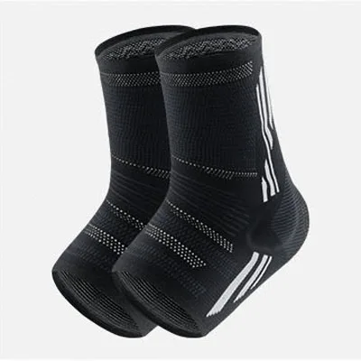 HX18 BLACK 1 пара компрессионные медные ионы поддержка лодыжки Бег упражнения Бег силиконовые гелевые подушечки анти растяжение лодыжки бандаж Спортивная безопасность - Цвет: HX18 BLACK