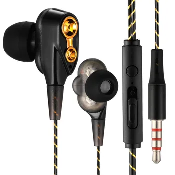 

Double-motion coil subwoofer with tuning Hifi Devices Earbuds Bass Earphone For Phone Gaming In Ear Headset With Microphone Hot