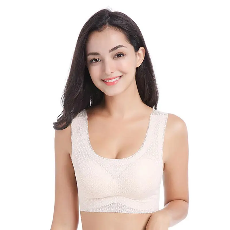 High Quality Seamless Bra Solid Women EveryDay Breathable Plus Size Wirefree Hot Sale 1PC Sleep Bras Lace Padded Sexy Full Cup