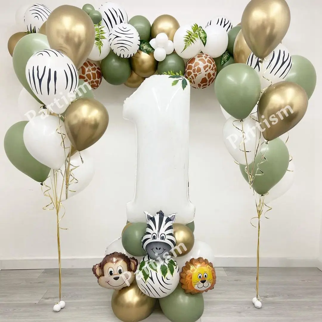 28PCS Jungle Animal Balloon Kit With White Number Monkey Lion Foil Balls For Kids Birthday Party.jpg