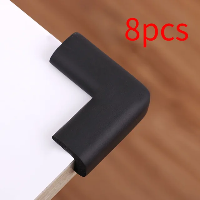 2M Baby Safety Corner Protector Children Protection Furniture Corners Angle Protection Child Safety Table Corner Protector Tape black 8pcs