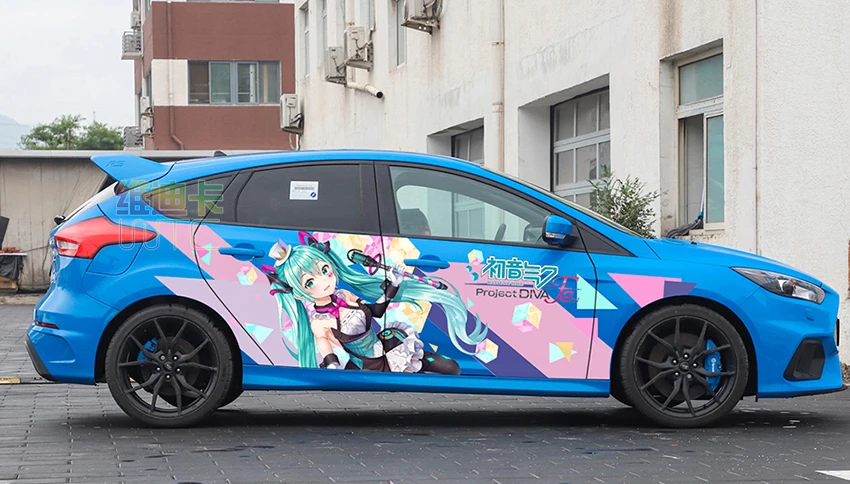 Японское аниме ITASHA наклейка s на заказ для музыки Hatsune Miku кузова автомобиля виниловая наклейка мультфильм двери наклейки аксессуары для автомобиля