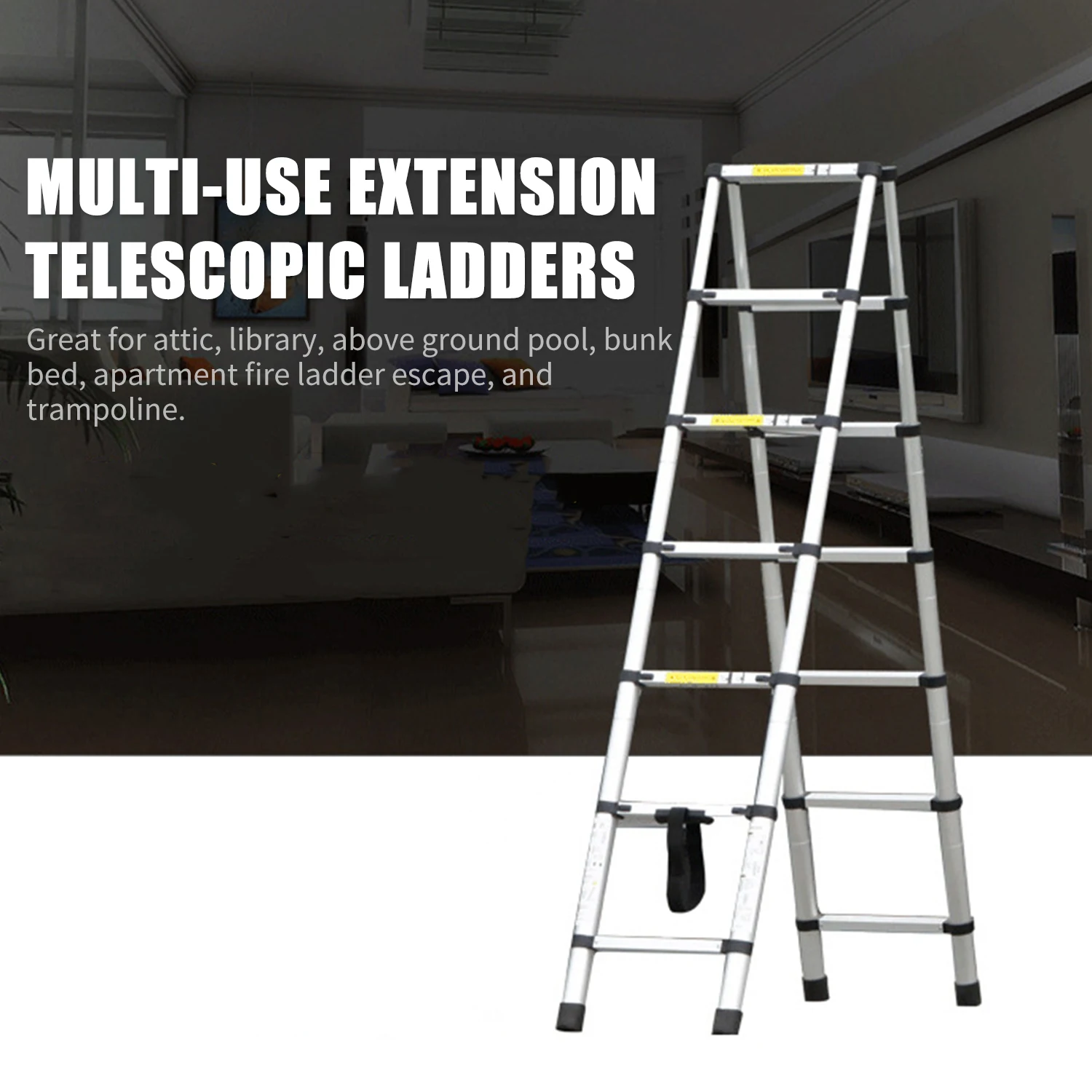 

Multi-Use Extension Telescopic Ladders Portable Expandable Retractable Foldable Aluminum Ladder with One Button Collapsible