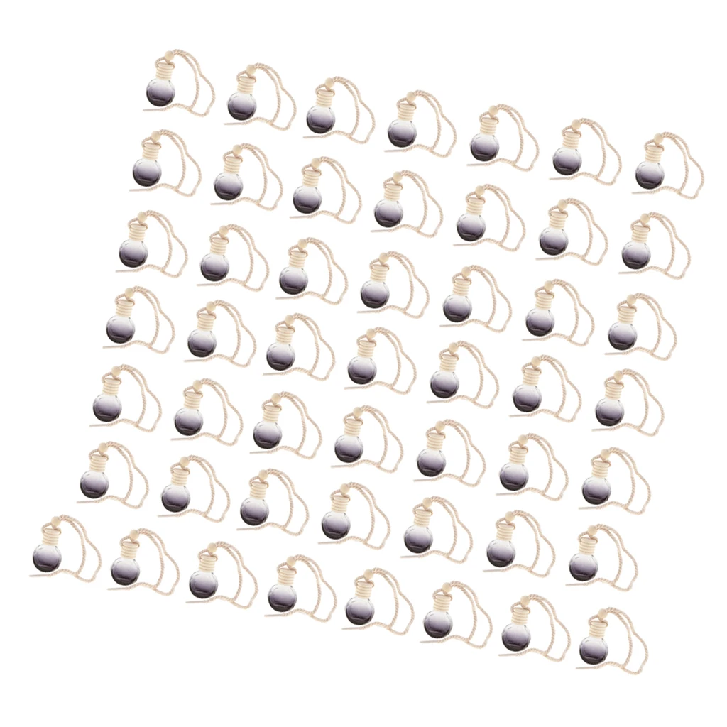 50-Pack Mini Perfume Pendant Car Accessories Pendant Perfume Bottle Oil Car Perfume Bottles Car Round