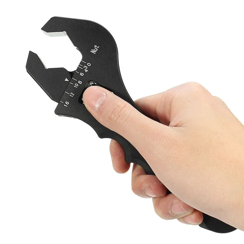 

2017 new high quality 1 piece AN3-AN16 V bayonet adjustable aluminum anodized wrench oil hose end fixing tool black wrench