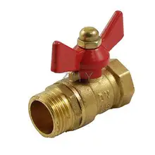 25/3" Папа-Женщина M/F ручка в виде бабочки латунный шаровой клапан