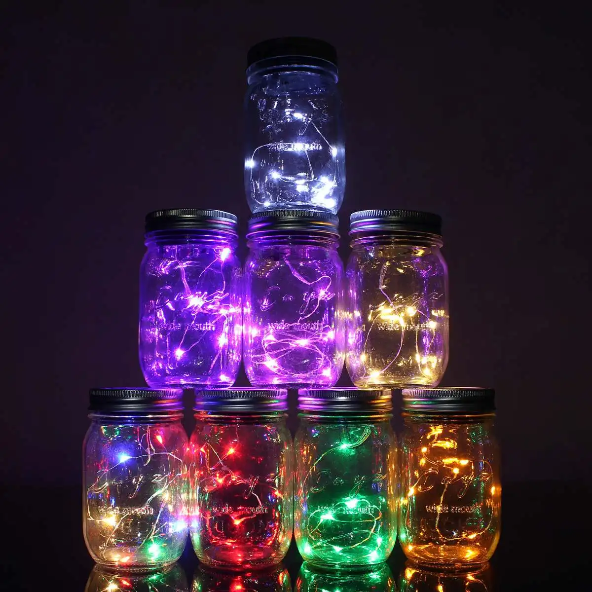 8LED солнечная панель медный провод подвесной светильник энергия стекло лампа-баночка высокой четкости ночник с ручной переключатель с датчиком солнечного света