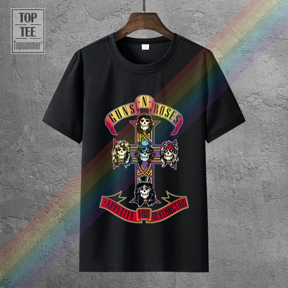 Mens He Man Guns N Roses Rock Band T Shirt Musica Divertente Dell'Appetito Per La Distruzione