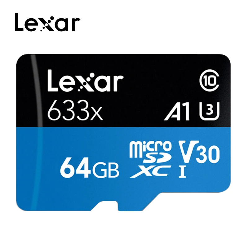 Карта памяти micro sd Lexar 512 ГБ, micro sd карта 128 ГБ, 256 ГБ, высокая скорость до 95 м/с, класс 10 633x, micro sd, TF карта, флеш-карта - Емкость: 64GB