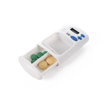 

Electronic Medicine Box Holder Storage Case 2 grid Medicine Box Splitters Portable Pill Reminder Drug Alarm Timer Electronic Box
