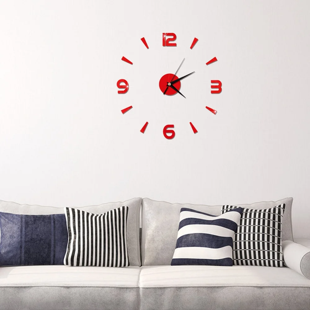 2019 New 3D Wall Clock Mirror Wall Stickers Fashion Living Room Quartz Watch DIY Home Decoration Clocks Sticker reloj de pared 17