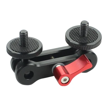 

Double Ballheads 360 Degree Monitor Mount Camera Multi Function Audio Recorder Rotating Mini Articulating Magic Arm 1/4 Inch