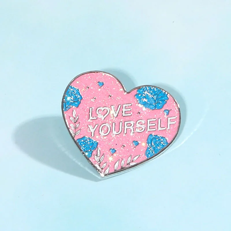 Металлическая брошь в виде сердца Love Yourself Kpop bangtan Boys значки аксессуары для