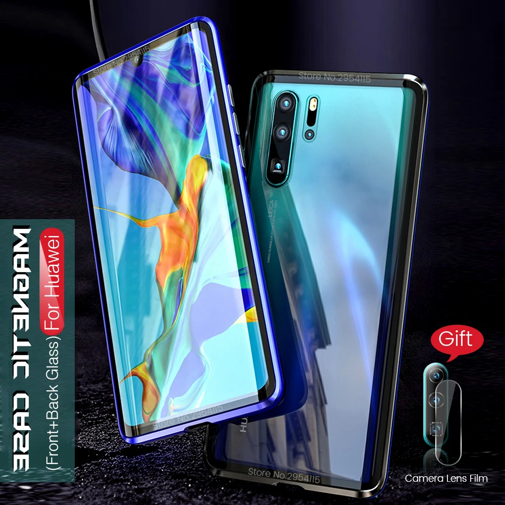 

360° Full Body Magnetic Case For P 30 Huawei P30 Pro Tempered Glass Case On Hauwei P30 Lite Light 30Lite 30Pro Back Camera Cover