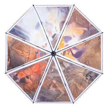 

Women's Umbrellas Manual/Automatic Sunscreen Anti Oil Painting Umbrella Women Parasol Female Fold Umbrella Rain Gear Parapluie