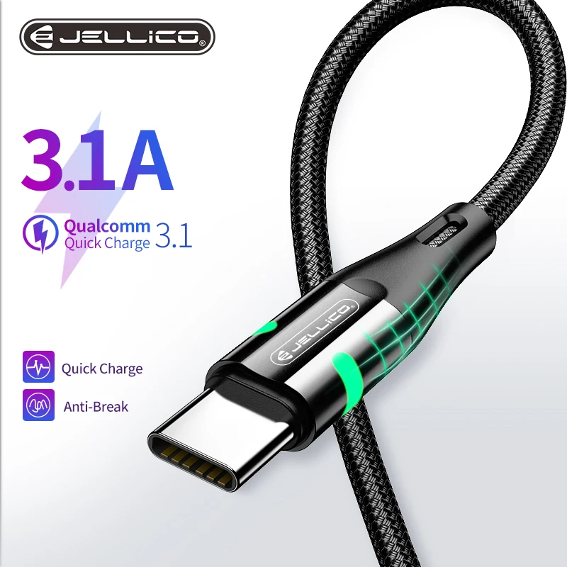 Кабель зарядный Jellico USB Type C для Samsung S10 S9 3A|Кабели мобильных телефонов| |