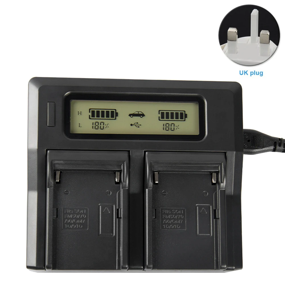 Accessory Home Black Durable Intelligent Digital Pre-charge USB Battery Charger Dual Channel For Sony NP-F970F960/F750/F550