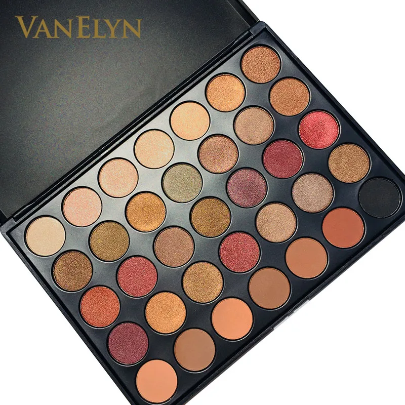 Vanelyn 35F палитра теней для век высокопигментированная Мерцающая металлическая матовая Палетка 35 оттенков кремовая блестящая палитра розничная