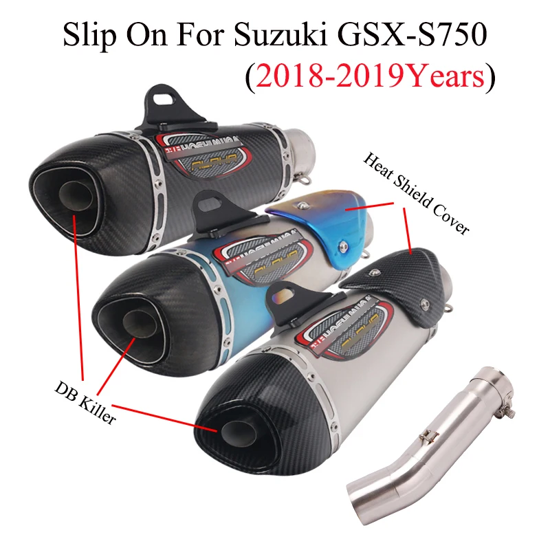 Для Suzuki GSX S750 GSX-S 750 moto rcycle Yoshimura выхлопной escape moto карбоновый глушитель DB Killer Escape Mid Соединительная труба