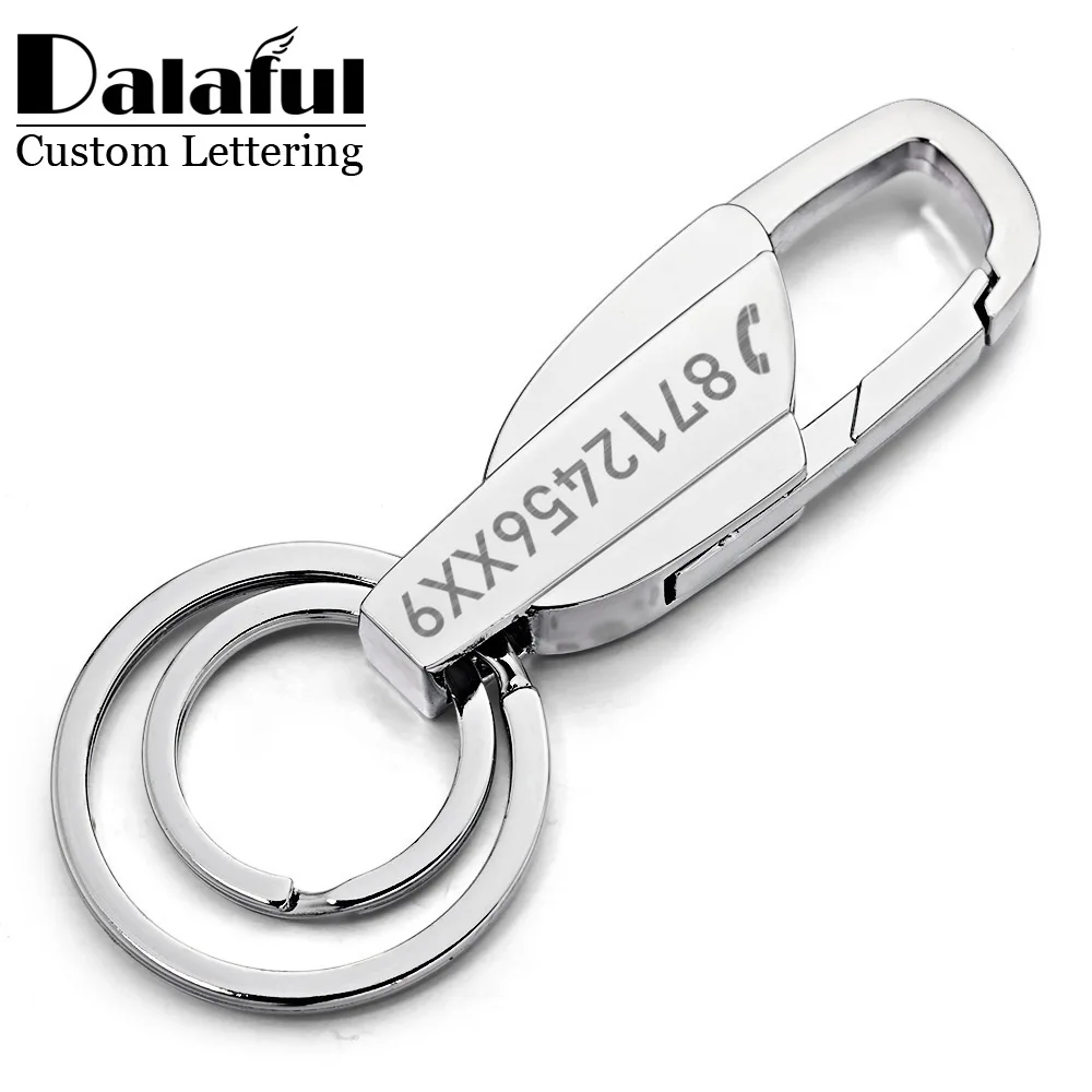 Custom Lettering Keychains Stainless steel Keyrings Metal Engrave Name Customized Logo Key Chain