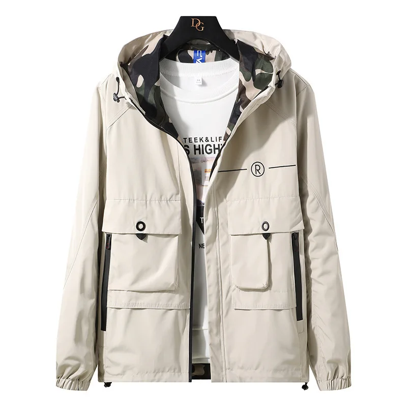 

Autumn Fat Man Coat Male Loose Plus Fat plus Size Sports Jacket Fat Leisure Tooling Coat Tide Autumn Clothing